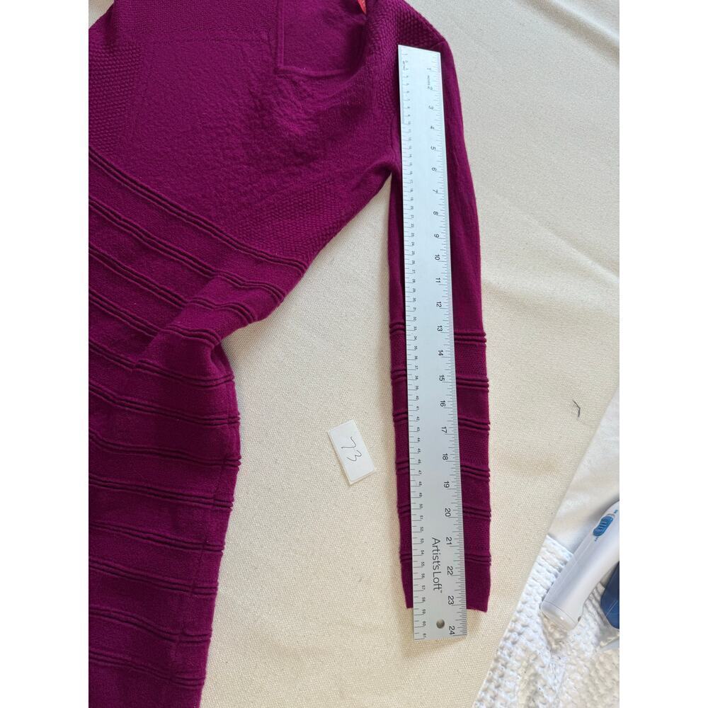 Krimson Klover Women M Fuchsia Pink Sweater Dress Merino Wool Long Sleeve Ribbed - Picture 10 of 10